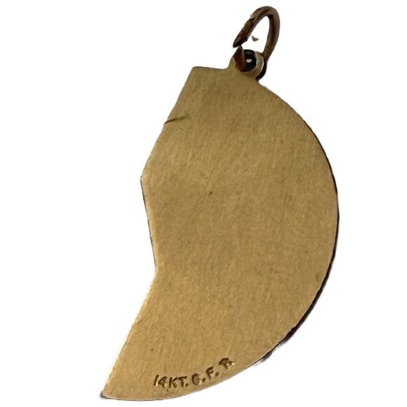 Mizpah Coin 14KT Gold Filled Jewish Friendship Charm - Left Side 1/2 Pendant - Picture 4 of 7